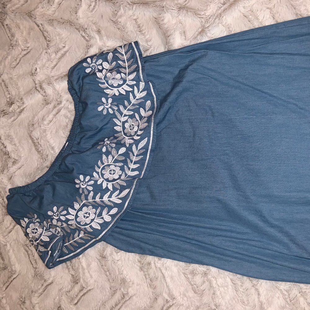 Maybe Wang One Shoulder Jean Dress